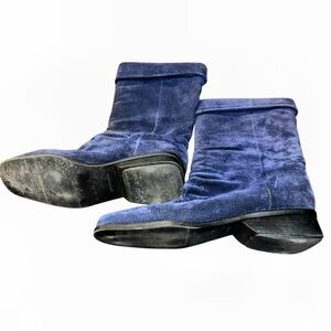markon suede boots baby blue 9.5 vintage retro
